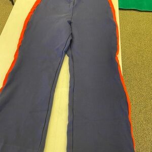 Maeve Navy pants with Red Side Stripe